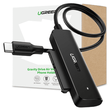 1 to 3 Ugreen Av144 Usb-C 3.0 Adapter Za Pogon Sata 2.5, 50 Cm (Črn)