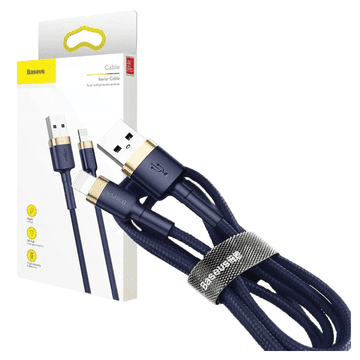 1 to 3 Baseus Cafule Usb Lightning Kabel 1,5 A 2 M (Zlato-Mornarski)