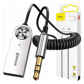 1 to 3 Bluetooth 5.0 Avdio Adapter Baseus Usb, Aux (Črn)
