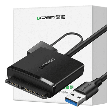 Ugreen CM257 SATA adapter za 2,5'' / 3,5'' USB-A 5Gb/s pogon - črne barve