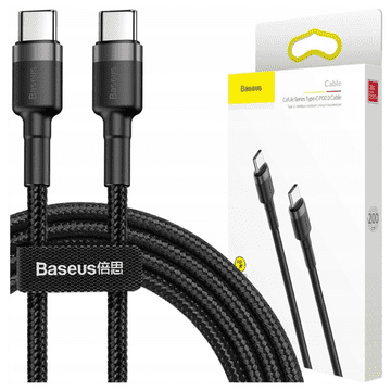1 to 3 Baseus Kabel Usb-C Na Usb-C Pd 60W Za Telefone 2M Hitro Polnjenje