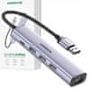 Ugreen Hub 5In1 Laptop Adapter Usb-A 3X Usb 3.0 Rj45 Usb-C Cm475 Siva