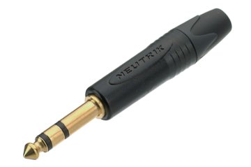 Nedis 3-polni 1/4" profesionalni jack vtič, zlati kontakti, črno ohišje