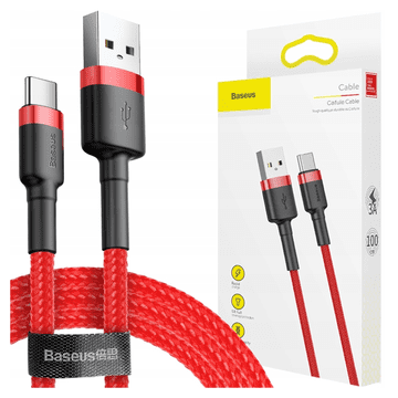 BASEUS Kabel Cafule 3A USB na USB-C 1 m (rdeč)