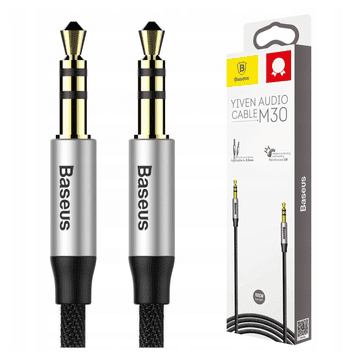 BASEUS Yiven 3,5 mm AUX mini jack avdio kabel 1 m (črn in srebrn)