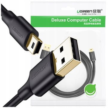 1 to 3 Kabel Ugreen Us132 Usb V Mini Usb, 2 M (Črn)