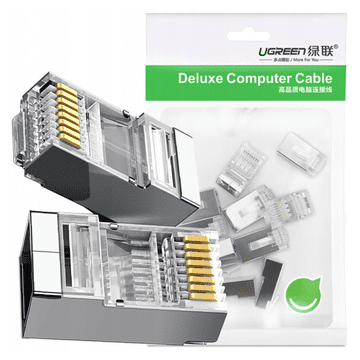 1 to 3 Ugreen Rj45 Vtič Kovinski 8P 8C Ethernet Cat 6 Za Kable 10 Kosov