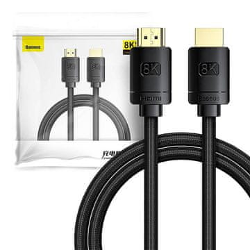 1 to 3 Baseus High Definition Series Hdmi 2.1 Kabel, 8K 60Hz, 3D, Hdr, 48Gbps, 1M (Črn)