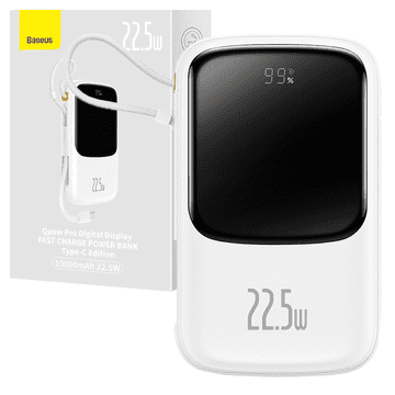 1 to 3 Baseus Powerbank 10000Mah Za Iphone 12 13 14 20W Z Digitalnim Zaslonom