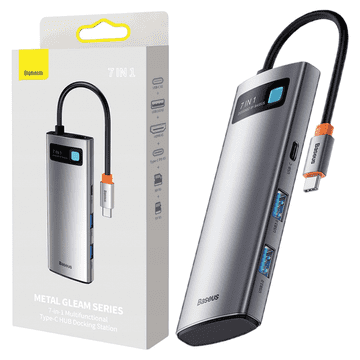1 to 3 Baseus 7In1 Usb-C Hub Adapter Za Računalnik S Hdmi 2X Usb 3.0 Usb-C Pd