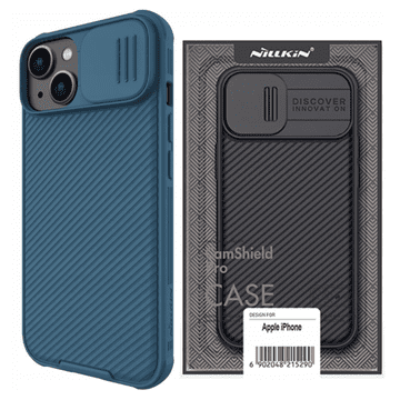 Nillkin Ovitek Nillkin CamShield Pro za iPhone 14 Plus, oklepni pokrov kamere, moder