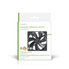Nedis DC ventilator | DC | Velikost ventilatorja: 140 mm | 3-pinski | 24,9 dBA | Črna 