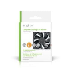 Nedis DC ventilator | DC | Velikost ventilatorja: 92 mm | 3-pinski | 26,7 dBA | Črna 