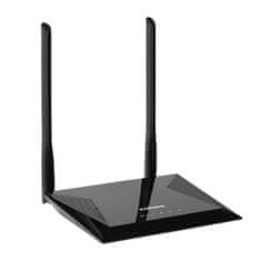 Nedis 4-i-1 N300 Wi-Fi usmerjevalnik, dostopna točka, podaljšek dosega, Wi-Fi most in WISP črna 