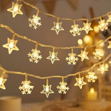 1 to 3 Beline Led Lučke Za Jelko 40 Lučk 6M Na Baterije 3Xaa Zvezda Snežinka