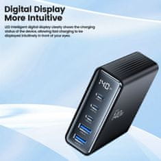 Tech-protect TECH-PROTECT DC140W-GAN 5-PORTNI NAMIZNI POLNILEC PD140W/QC3.0 ČRNEGA RAZLIČJA