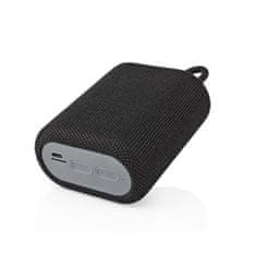 Nedis Bluetooth zvočnik | Največja življenjska doba baterije: 7 ur | Ročno oblikovanje | 7 W| Mono | Vgrajen mikrofon | Sinhronizirati | Črna 