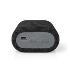 Nedis Bluetooth zvočnik | Največja življenjska doba baterije: 7 ur | Ročno oblikovanje | 7 W| Mono | Vgrajen mikrofon | Sinhronizirati | Črna 