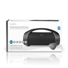 Nedis Bluetooth Party Boombox | 6 ur | 2,0 | 50 W | Predvajanje medijev: AUX / USB | IPX5 | Sinhronizirati | Ročaj za prenašanje | Lučke za zabave | Črna 