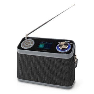 Nedis DAB+ radio | Oblikovanje namizja | DAB+ / FM | 2,4" | Barvni zaslon | Napajanje z baterijo/napajalnik | Digitalno | 24 W | Bluetooth | Vtičnica za slušalke | Budilka | Časovnik za izklop | Ročaj za