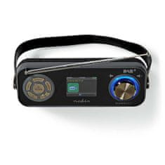 Nedis DAB+ radio | Oblikovanje namizja | DAB+ / FM | 2,4" | Barvni zaslon | Napajanje z baterijo/napajalnik | Digitalno | 24 W | Bluetooth | Vtičnica za slušalke | Budilka | Časovnik za izklop | Ročaj za 