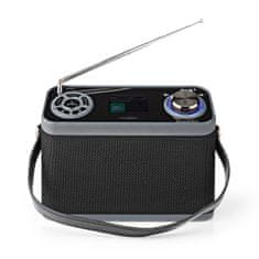 Nedis DAB+ radio | Oblikovanje namizja | DAB+ / FM | 2,4" | Barvni zaslon | Napajanje z baterijo/napajalnik | Digitalno | 24 W | Bluetooth | Vtičnica za slušalke | Budilka | Časovnik za izklop | Ročaj za 