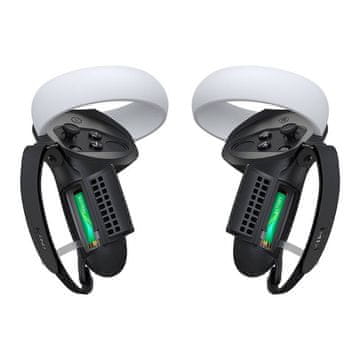 Kiwi Design Pokrov za krmilnike z odprtino za baterijo in držalom Kiwi Design Q1 PRO-2.2 za Meta Quest 2 črn