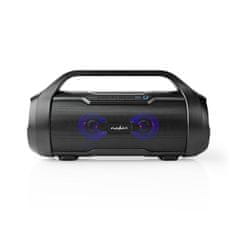 Nedis Bluetooth Party Boombox | 6 ur | 2,0 | 120 W | Predvajanje medijev: AUX / Micro SD / USB | IPX5 | Sinhronizirati | Ročaj za prenašanje | Lučke za zabave | Črna 