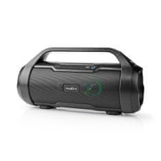 Nedis Bluetooth Party Boombox | 6 ur | 2,0 | 120 W | Predvajanje medijev: AUX / Micro SD / USB | IPX5 | Sinhronizirati | Ročaj za prenašanje | Lučke za zabave | Črna 
