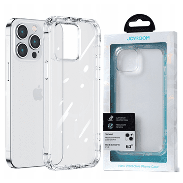 Joyroom Ovitek Defender Series za iPhone 14 Pro, oklepni ovitek s kavlji in stojalom, prozoren (JR-14H2)