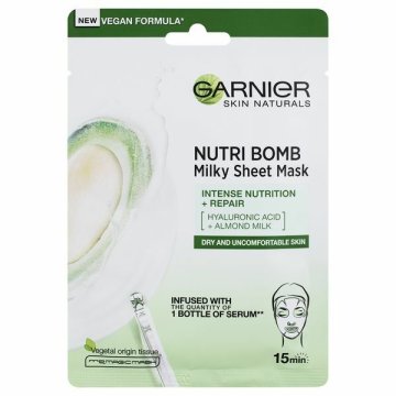 Garnier Tekstilna maska za obraz z mandljevim mlekom za suho in občutljivo kožo Skin Natura l s (Milky Tissu