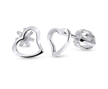 Cutie Jewellery Uhani iz belega zlata s srčki C2760-30-X-2