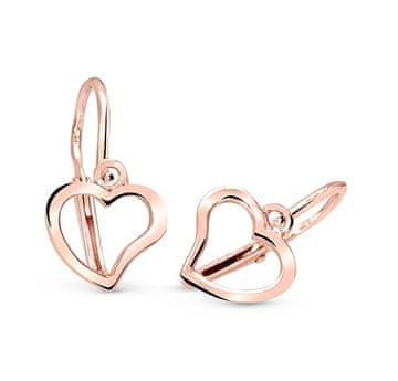 Cutie Jewellery Uhani iz rožnatega zlata s srčki C2760-10-X-4