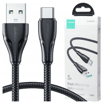 1 to 3 Joyroom Kabel Usb-A 3A Na Usb-C 1.2M Za Iphone Hitro Polnjenje