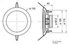 Nedis DL 10 - 8 Ohm - 10 cm (4") stropni zvočnik 