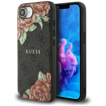 Guess Ovitek Guess 4G Flowers Print MagSafe za iPhone 16e črne barve