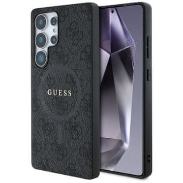 Guess Ovitek z usnjem in MagSafe za Samsung Galaxy S25 Ultra, črn