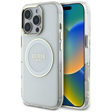 Guess Ovitek Guess MagSafe za iPhone 16 Pro Max, bel