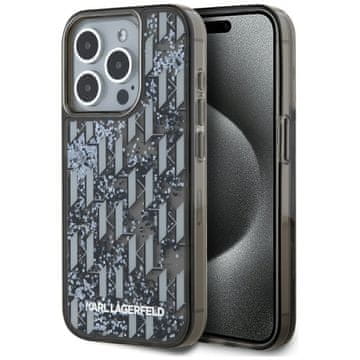 1 to 3 Ovitek Karl Lagerfeld Monogram Za Iphone 15 Pro Tekoči Z Bleščicami Visoka Kakovost