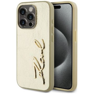 Karl Lagerfeld Ovitek Karl Lagerfeld Wrinkled Metal Gold za iPhone 15 Pro