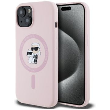 1 to 3 Karl Lagerfeld Silikonski Ovitek Karl&Choupette Za Iphone 15 Za Magsafe