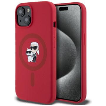 1 to 3 Karl Lagerfeld Silikonski Ovitek Karl&Choupette Za Iphone 15 Za Magsafe