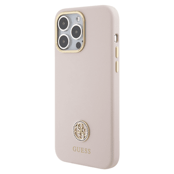 Guess Silikonski ovitek Guess GUHCP15XM4DGPP za iPhone 15 Pro Max 6.7 svetlo roza/roza z motivom Strass 4G