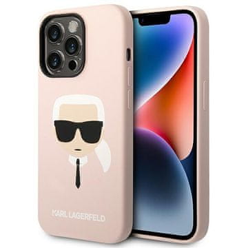 Karl Lagerfeld Ovitek Karl Lagerfeld Silicone Karl's Head za iPhone 14 Pro Max, roza