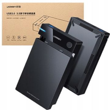 Ugreen OBUDOWA ZEWNĘTRZNA DYSKU HDD 3,5 UGREEN SATA USB 3.0 US222 (CZARNA)
