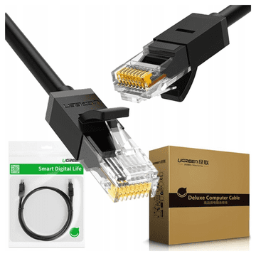 Ugreen Ugreen cable internetni omrežni kabel Ethernet patch kabel RJ45 Cat 6 UTP 1000Mbps 1m črne barve (20159)