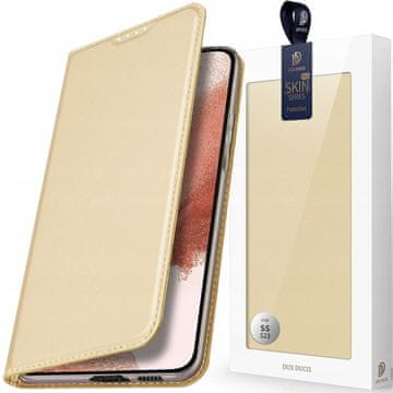 Dux Ducis Ovitek Dux Ducis Skin Pro za Samsung Galaxy S23+ s preklopno denarnico in stojalom za kartice, zlat