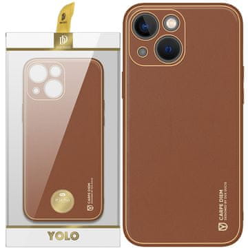 Dux Ducis Ovitek Dux Ducis Yolo za iPhone 14 Plus, eleganten, rjav, iz umetnega usnja
