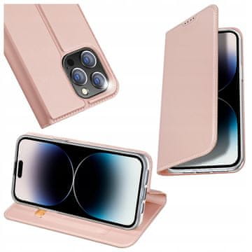 shumee Ovitek Dux Ducis Skin Pro za iPhone 15 Pro Max s preklopom in denarnico - roza