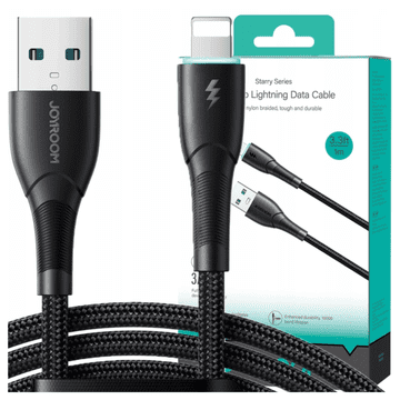 Joyroom Joyroom Starry Series SA32-AL3 3A USB-A / Lightning kabel 1m - črn